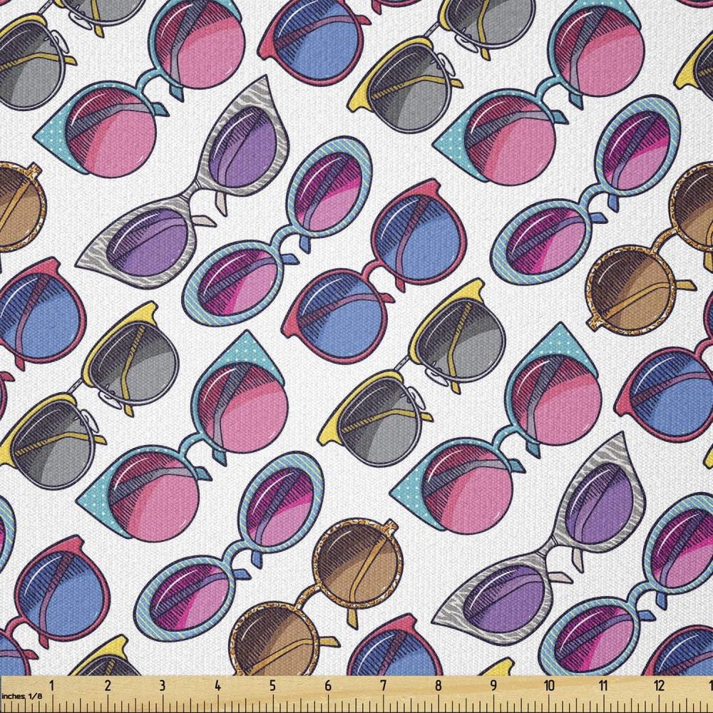 imageAmbesonne Dog Lover Fabric by The Yard Little Corgi Jumping Running and Standing Cartoon Hearts Background Microfiber Fabric for Arts and Crafts Textiles amp Decor 1 Yard White OrangeBlue Purple