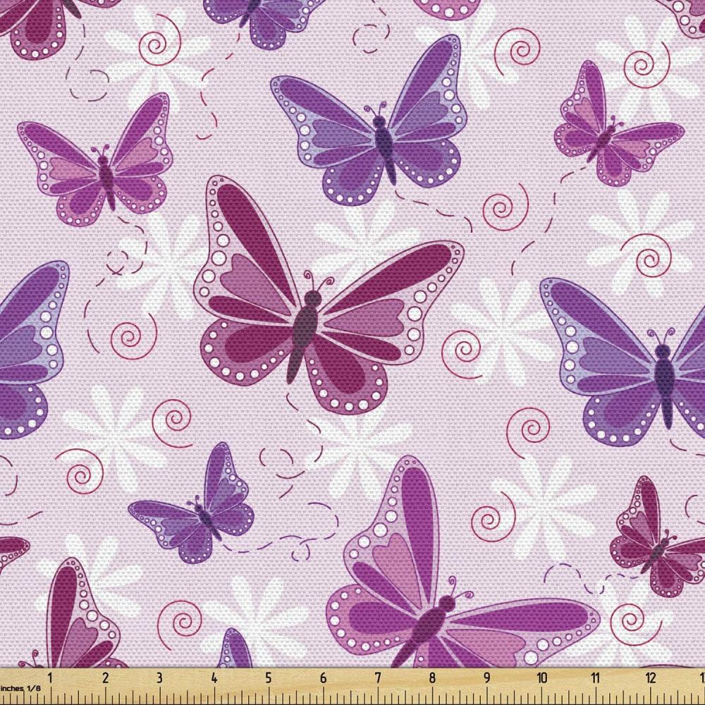 imageAmbesonne Dog Lover Fabric by The Yard Little Corgi Jumping Running and Standing Cartoon Hearts Background Microfiber Fabric for Arts and Crafts Textiles amp Decor 1 Yard White OrangePurple Pink