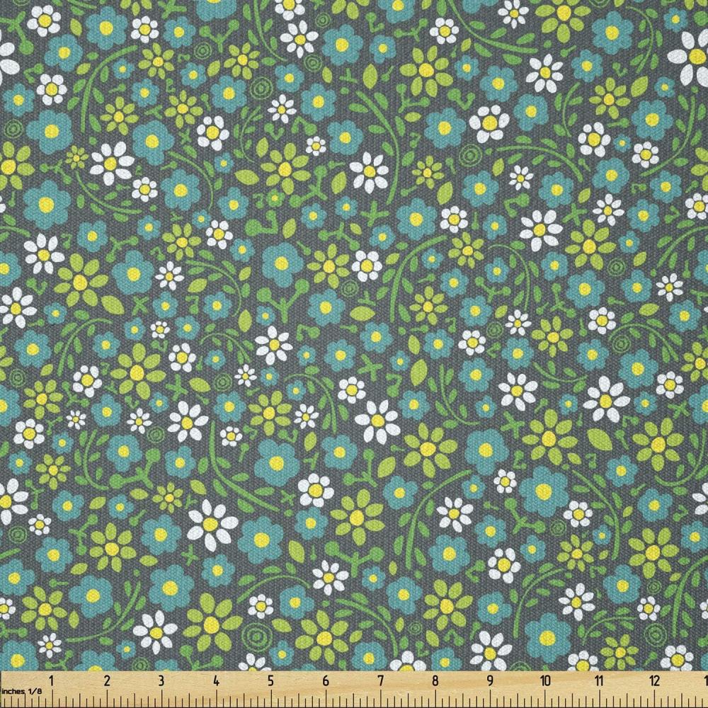 imageAmbesonne Dog Lover Fabric by The Yard Little Corgi Jumping Running and Standing Cartoon Hearts Background Microfiber Fabric for Arts and Crafts Textiles amp Decor 1 Yard White OrangeTeal Green