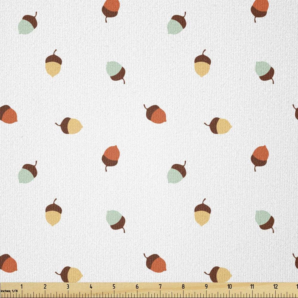 imageAmbesonne Dog Lover Fabric by The Yard Little Corgi Jumping Running and Standing Cartoon Hearts Background Microfiber Fabric for Arts and Crafts Textiles amp Decor 1 Yard White OrangeTeal Brown