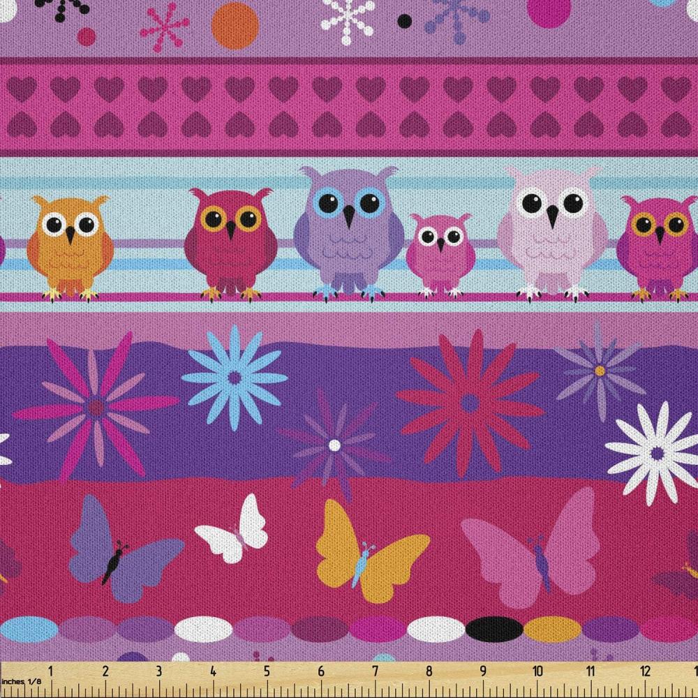 imageAmbesonne Dog Lover Fabric by The Yard Little Corgi Jumping Running and Standing Cartoon Hearts Background Microfiber Fabric for Arts and Crafts Textiles amp Decor 1 Yard White OrangeHot Pink