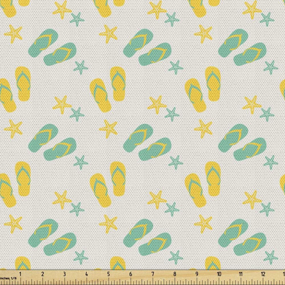 imageAmbesonne Dog Lover Fabric by The Yard Little Corgi Jumping Running and Standing Cartoon Hearts Background Microfiber Fabric for Arts and Crafts Textiles amp Decor 1 Yard White OrangeSeafoam Yellow