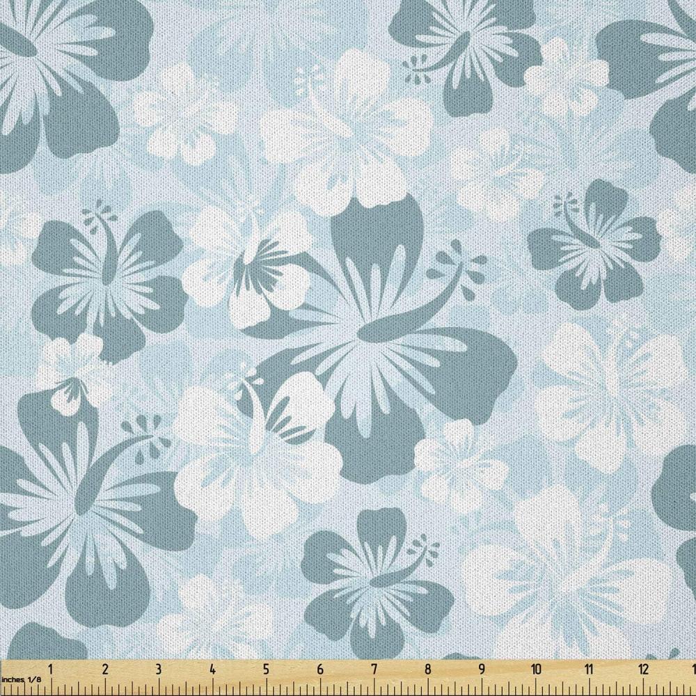 imageAmbesonne Dog Lover Fabric by The Yard Little Corgi Jumping Running and Standing Cartoon Hearts Background Microfiber Fabric for Arts and Crafts Textiles amp Decor 1 Yard White OrangePale Blue Turquoise