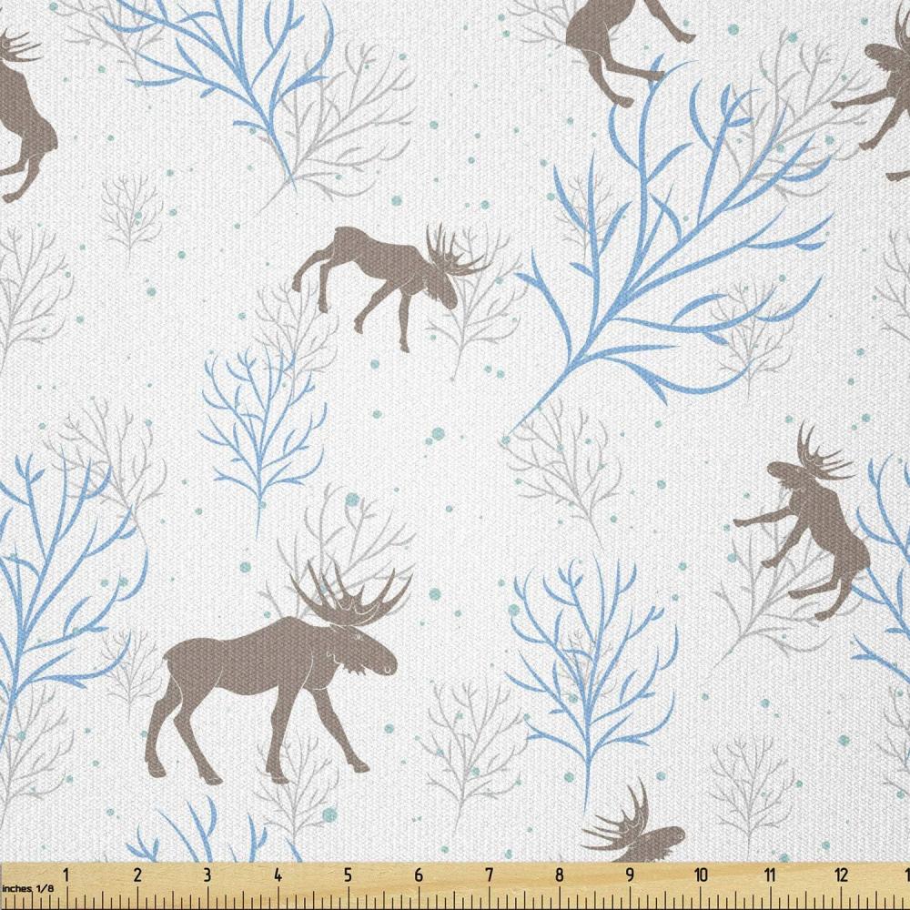 imageAmbesonne Dog Lover Fabric by The Yard Little Corgi Jumping Running and Standing Cartoon Hearts Background Microfiber Fabric for Arts and Crafts Textiles amp Decor 1 Yard White OrangeBlue Brown