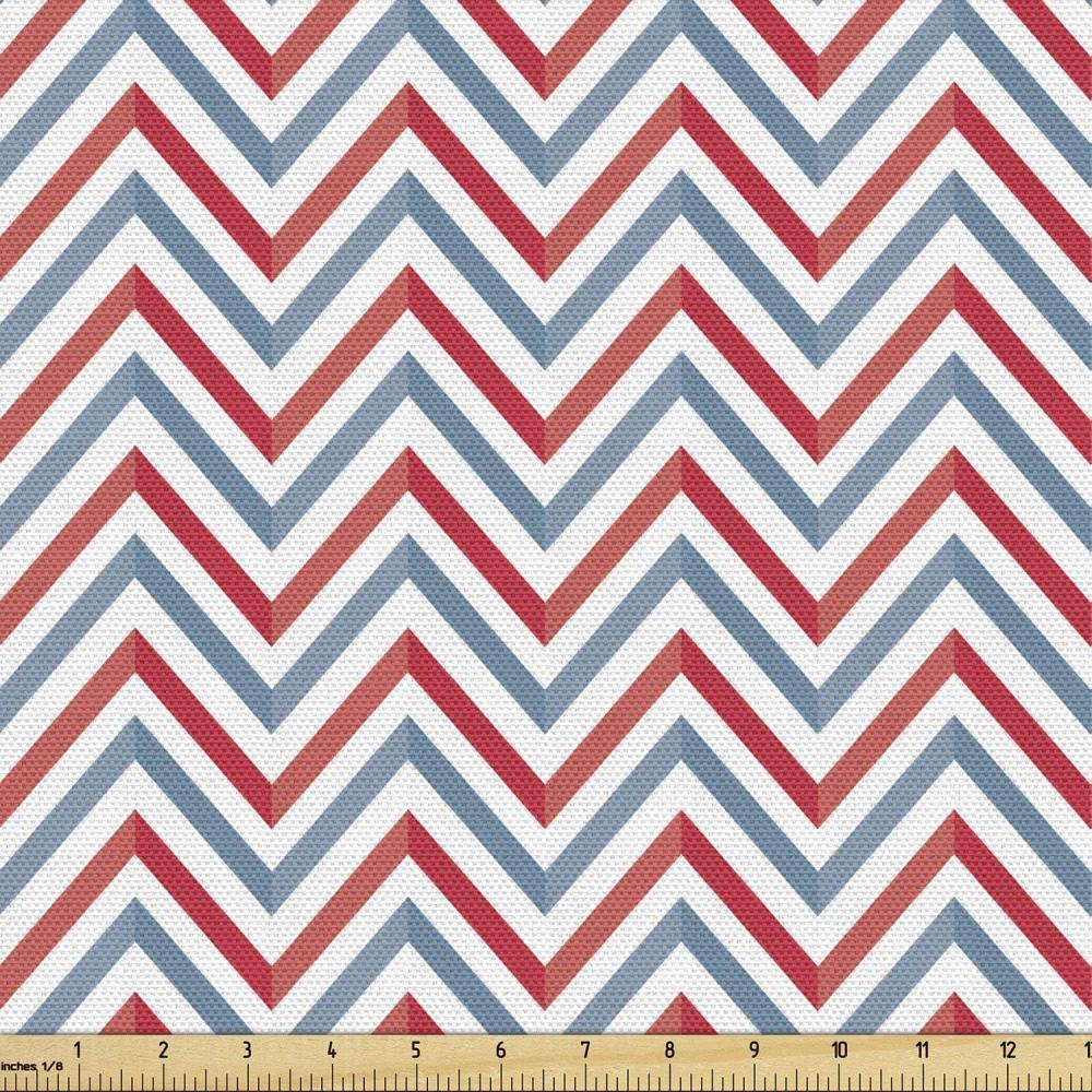imageAmbesonne Dog Lover Fabric by The Yard Little Corgi Jumping Running and Standing Cartoon Hearts Background Microfiber Fabric for Arts and Crafts Textiles amp Decor 1 Yard White OrangeBlue Ivory