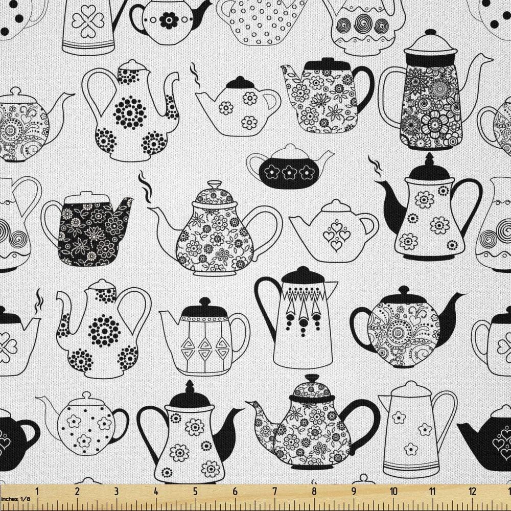 imageAmbesonne Dog Lover Fabric by The Yard Little Corgi Jumping Running and Standing Cartoon Hearts Background Microfiber Fabric for Arts and Crafts Textiles amp Decor 1 Yard White OrangeBlack Charcoal