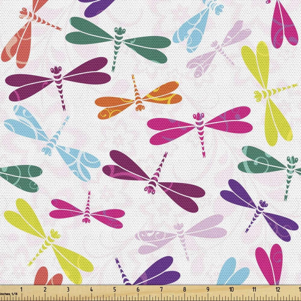 imageAmbesonne Dog Lover Fabric by The Yard Little Corgi Jumping Running and Standing Cartoon Hearts Background Microfiber Fabric for Arts and Crafts Textiles amp Decor 1 Yard White OrangeMagenta Green