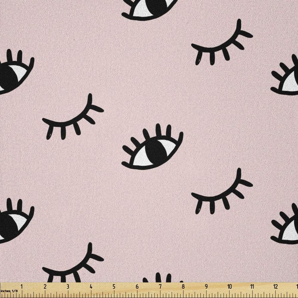 imageAmbesonne Dog Lover Fabric by The Yard Little Corgi Jumping Running and Standing Cartoon Hearts Background Microfiber Fabric for Arts and Crafts Textiles amp Decor 1 Yard White OrangeBlack Ivory