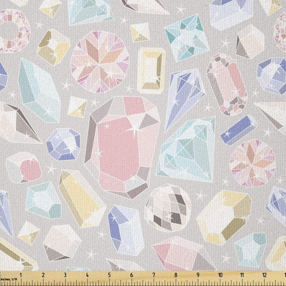 imageAmbesonne Dog Lover Fabric by The Yard Little Corgi Jumping Running and Standing Cartoon Hearts Background Microfiber Fabric for Arts and Crafts Textiles amp Decor 1 Yard White OrangePastel Coconut