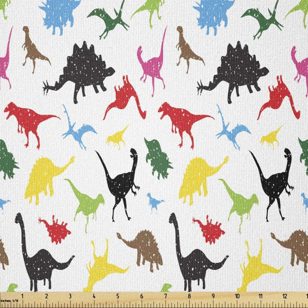 imageAmbesonne Dog Lover Fabric by The Yard Little Corgi Jumping Running and Standing Cartoon Hearts Background Microfiber Fabric for Arts and Crafts Textiles amp Decor 1 Yard White OrangeVermilion Yellow