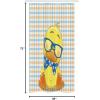 Ambesonne Cartoon Stall Shower Curtain, Hipster Boho Duck Dotted Bow Cool Free Smart Geese Design, Fabric Bathroom Decor Set with Hooks, 36″ W x 72″ L, Orange Yellow Blue