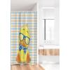 Ambesonne Cartoon Stall Shower Curtain, Hipster Boho Duck Dotted Bow Cool Free Smart Geese Design, Fabric Bathroom Decor Set with Hooks, 36″ W x 72″ L, Orange Yellow Blue