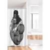 Ambesonne Cartoon Stall Shower Curtain, Image of Big Gorilla Like as Professional Athlete Bodybuilding Gym Animal, Fabric Bathroom Decor Set with Hooks, 36″ W x 72″ L, Black White Grey