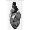 Ambesonne Cartoon Stall Shower Curtain, Image of Big Gorilla Like as Professional Athlete Bodybuilding Gym Animal, Fabric Bathroom Decor Set with Hooks, 36″ W x 72″ L, Black White Grey