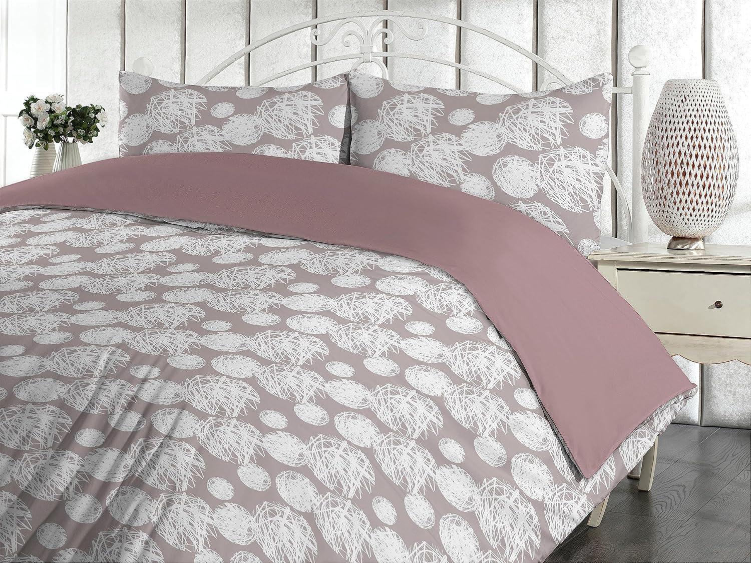 imageAmbesonne Floral Duvet Cover Set Roses for Valentine Love Team Holiday Celebration Botanical Artwork on Hue Back Reversible 3 Piece Bedding Set with 2 Pillow Shams Queen Dimgray BlushPale Mauve Taupe White