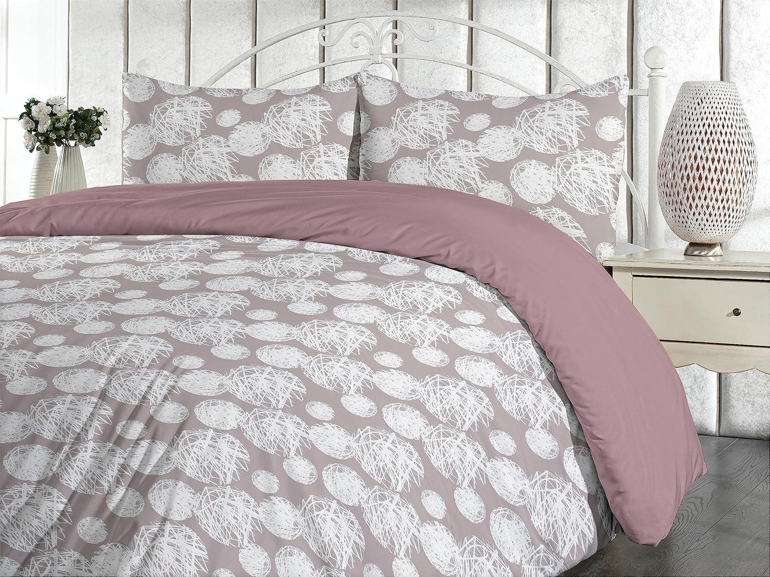 imageAmbesonne Floral Duvet Cover Set Roses for Valentine Love Team Holiday Celebration Botanical Artwork on Hue Back Reversible 3 Piece Bedding Set with 2 Pillow Shams Queen Dimgray BlushPale Mauve Taupe White