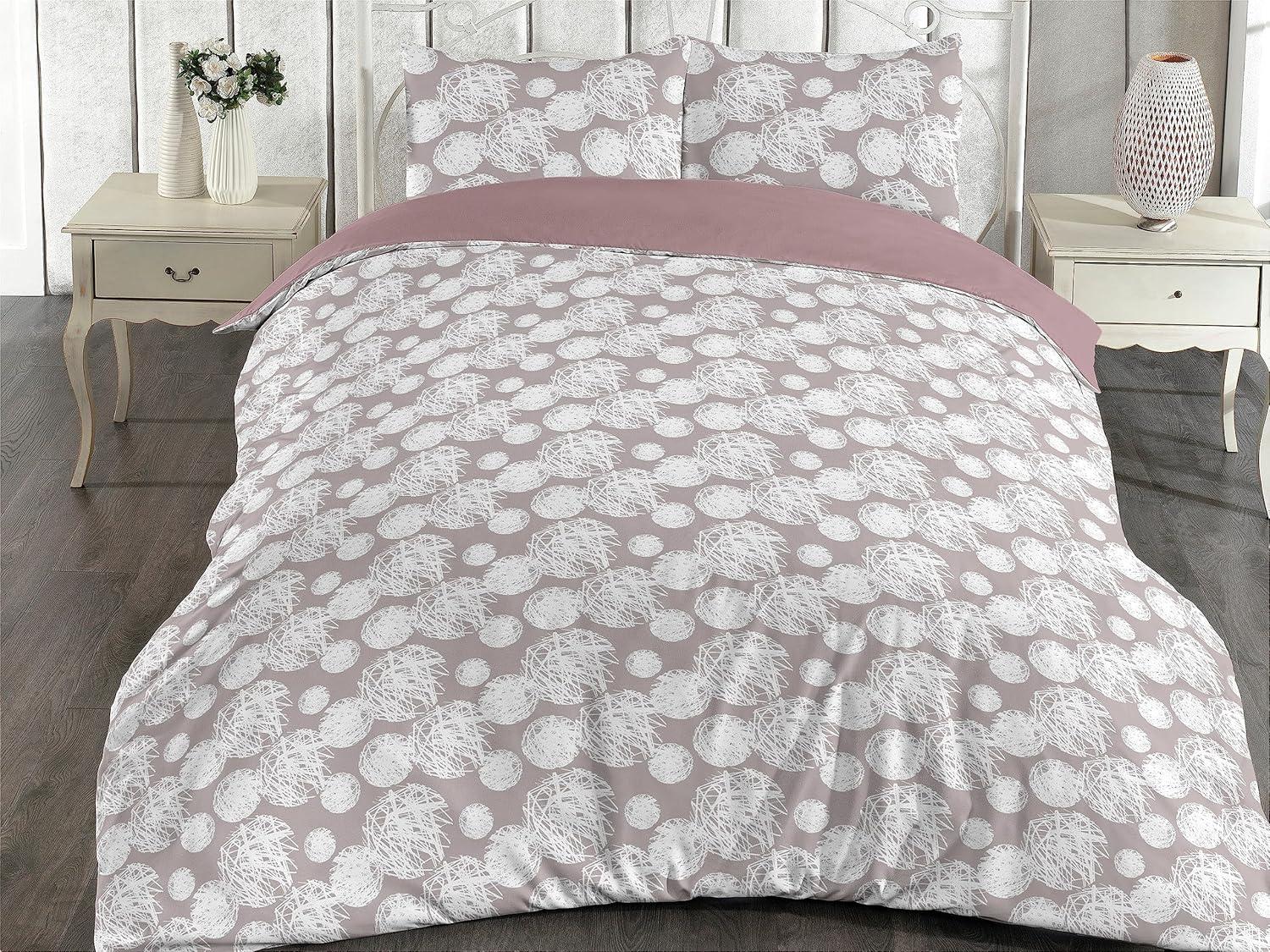 imageAmbesonne Floral Duvet Cover Set Roses for Valentine Love Team Holiday Celebration Botanical Artwork on Hue Back Reversible 3 Piece Bedding Set with 2 Pillow Shams Queen Dimgray BlushPale Mauve Taupe White
