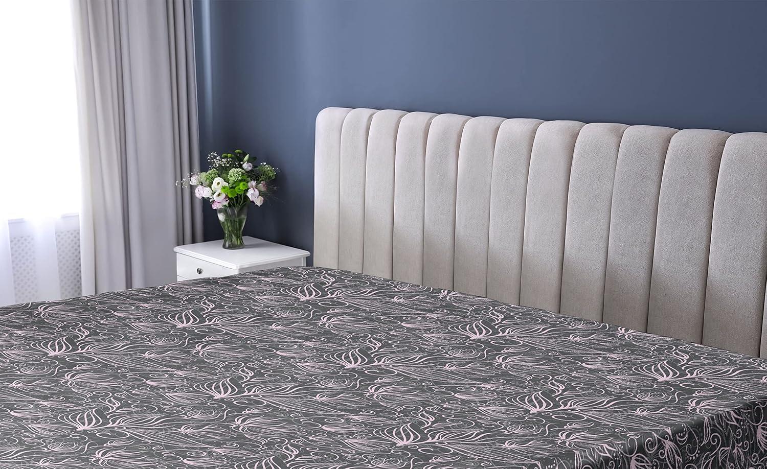 imageAmbesonne Floral Fitted Sheet Roses for Valentine Love Team Holiday Celebration Botanical Artwork on Hue Back Decorative Soft Fabric Bedding AllRound Elastic Pocket Queen Size Dimgray BlushLilac and Charcoal Grey