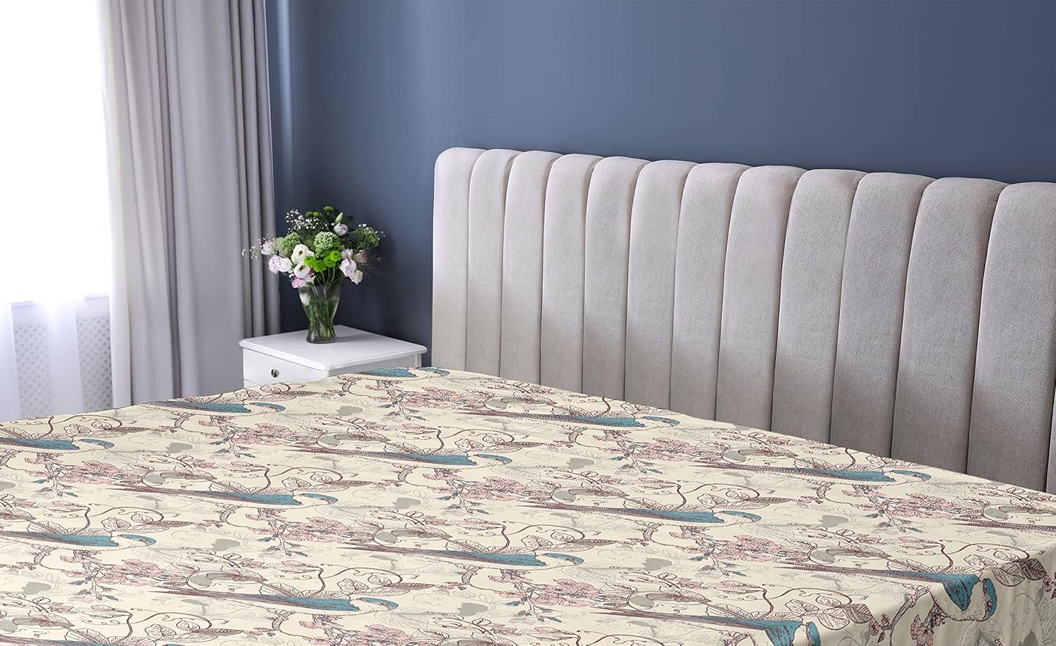 imageAmbesonne Floral Fitted Sheet Roses for Valentine Love Team Holiday Celebration Botanical Artwork on Hue Back Decorative Soft Fabric Bedding AllRound Elastic Pocket Queen Size Dimgray BlushPetrol Blue Pale Rose