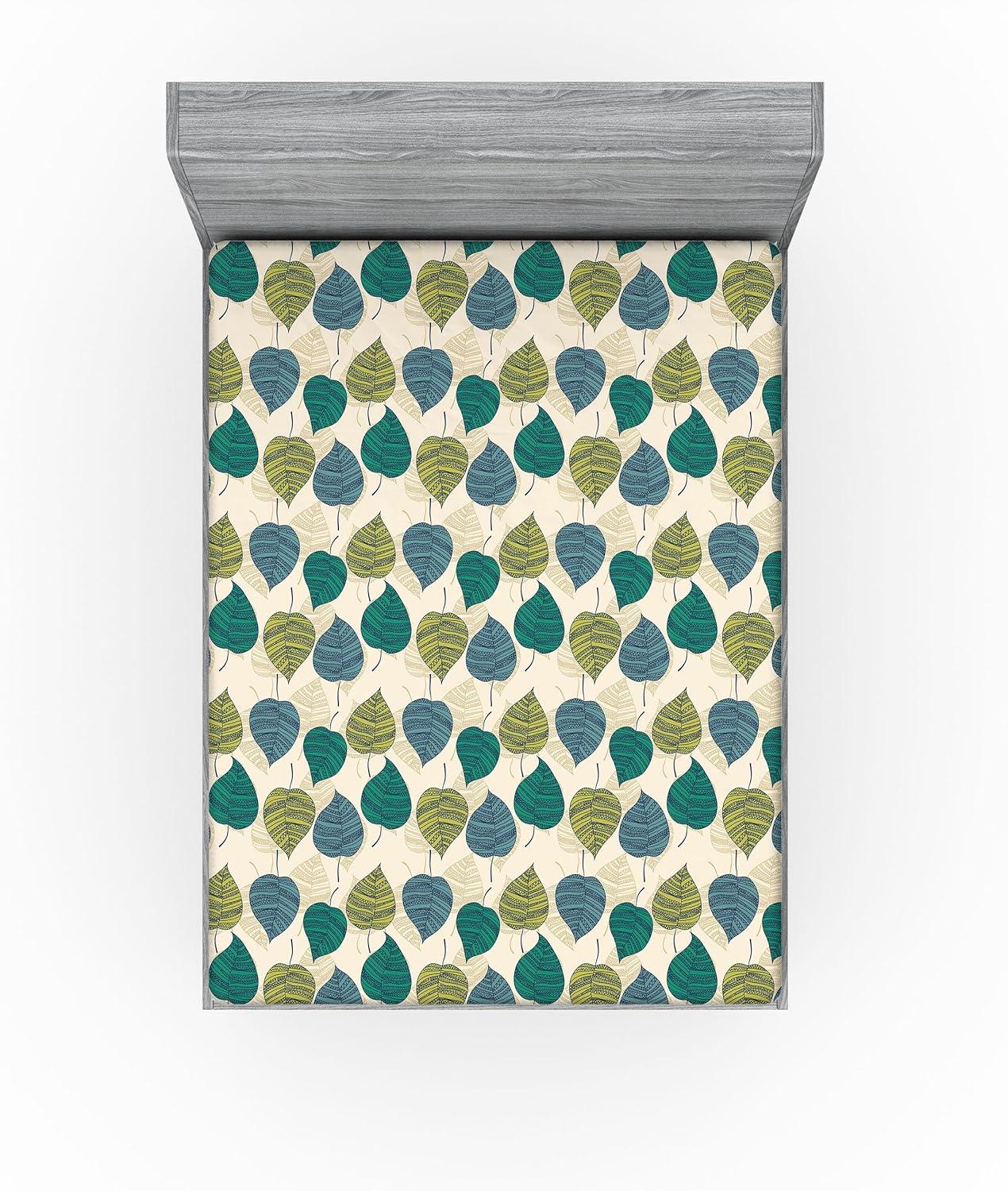 imageAmbesonne Floral Fitted Sheet Roses for Valentine Love Team Holiday Celebration Botanical Artwork on Hue Back Decorative Soft Fabric Bedding AllRound Elastic Pocket Queen Size Dimgray BlushJade Green Pale Khaki