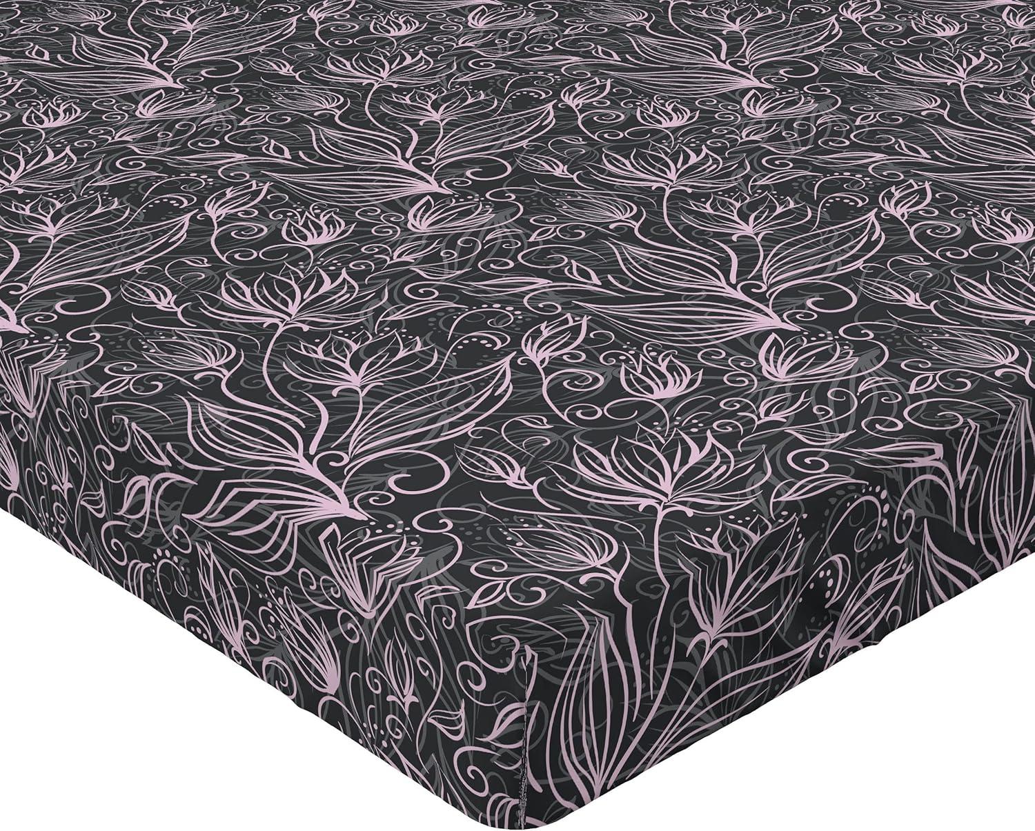 imageAmbesonne Floral Fitted Sheet Roses for Valentine Love Team Holiday Celebration Botanical Artwork on Hue Back Decorative Soft Fabric Bedding AllRound Elastic Pocket Queen Size Dimgray BlushLilac and Charcoal Grey