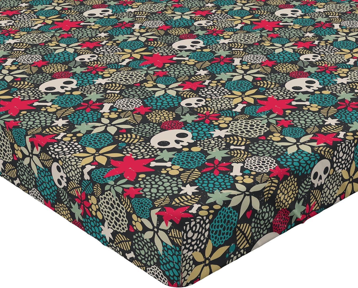 imageAmbesonne Floral Fitted Sheet Roses for Valentine Love Team Holiday Celebration Botanical Artwork on Hue Back Decorative Soft Fabric Bedding AllRound Elastic Pocket Queen Size Dimgray BlushIvory and Dark Coral