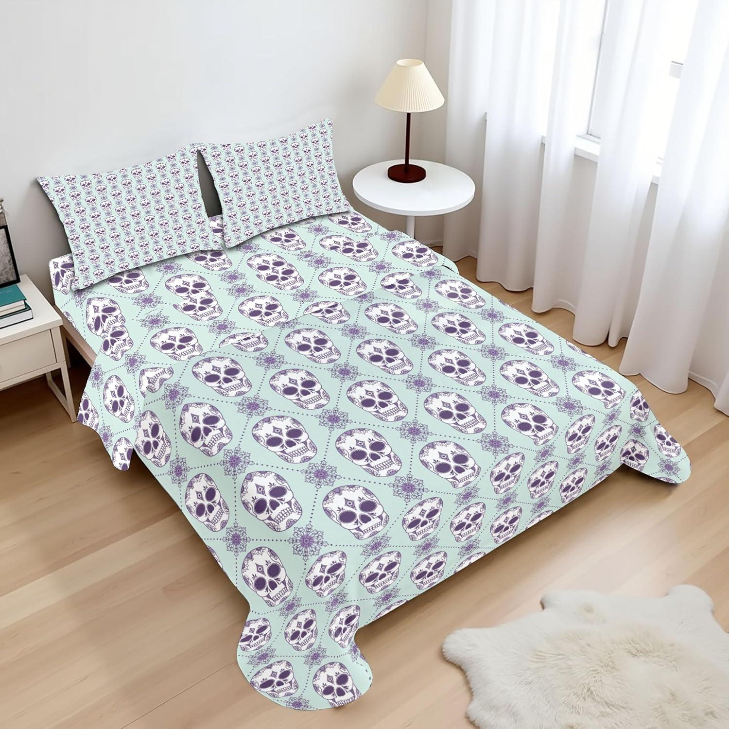 imageAmbesonne Horror Flat Sheet Splashes of Blood Grunge Style Bloodstain Horror Scary Zombie Halloween Themed Print Soft Comfortable Top Sheet Decorative Bedding 1 Piece Queen Size White RedPurple Blue
