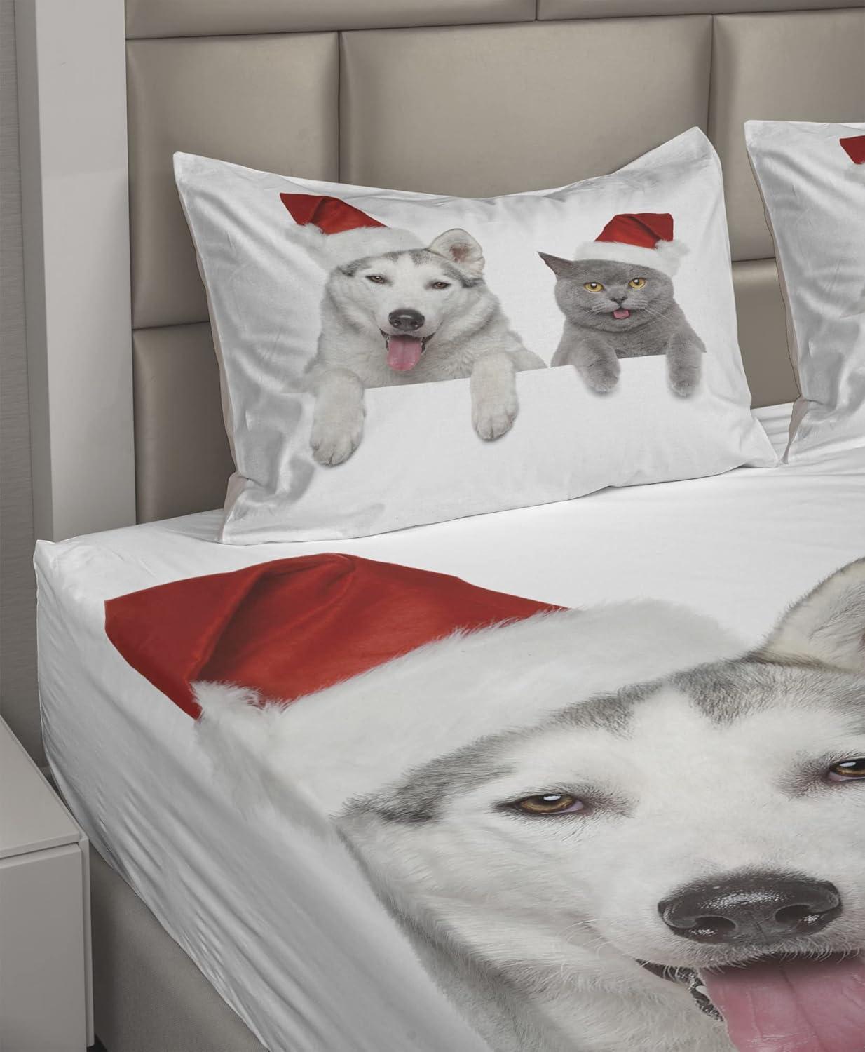 imageAmbesonne Horror Flat Sheet Splashes of Blood Grunge Style Bloodstain Horror Scary Zombie Halloween Themed Print Soft Comfortable Top Sheet Decorative Bedding 1 Piece Queen Size White RedWhite Grey