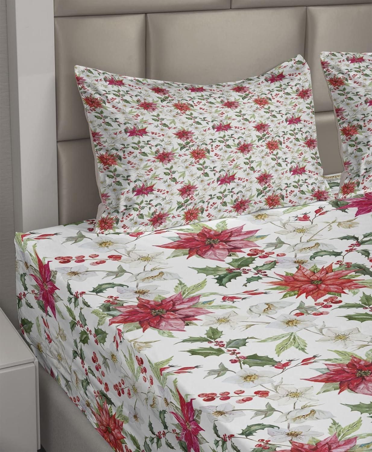 imageAmbesonne Horror Flat Sheet Splashes of Blood Grunge Style Bloodstain Horror Scary Zombie Halloween Themed Print Soft Comfortable Top Sheet Decorative Bedding 1 Piece Queen Size White RedVermilion Magenta