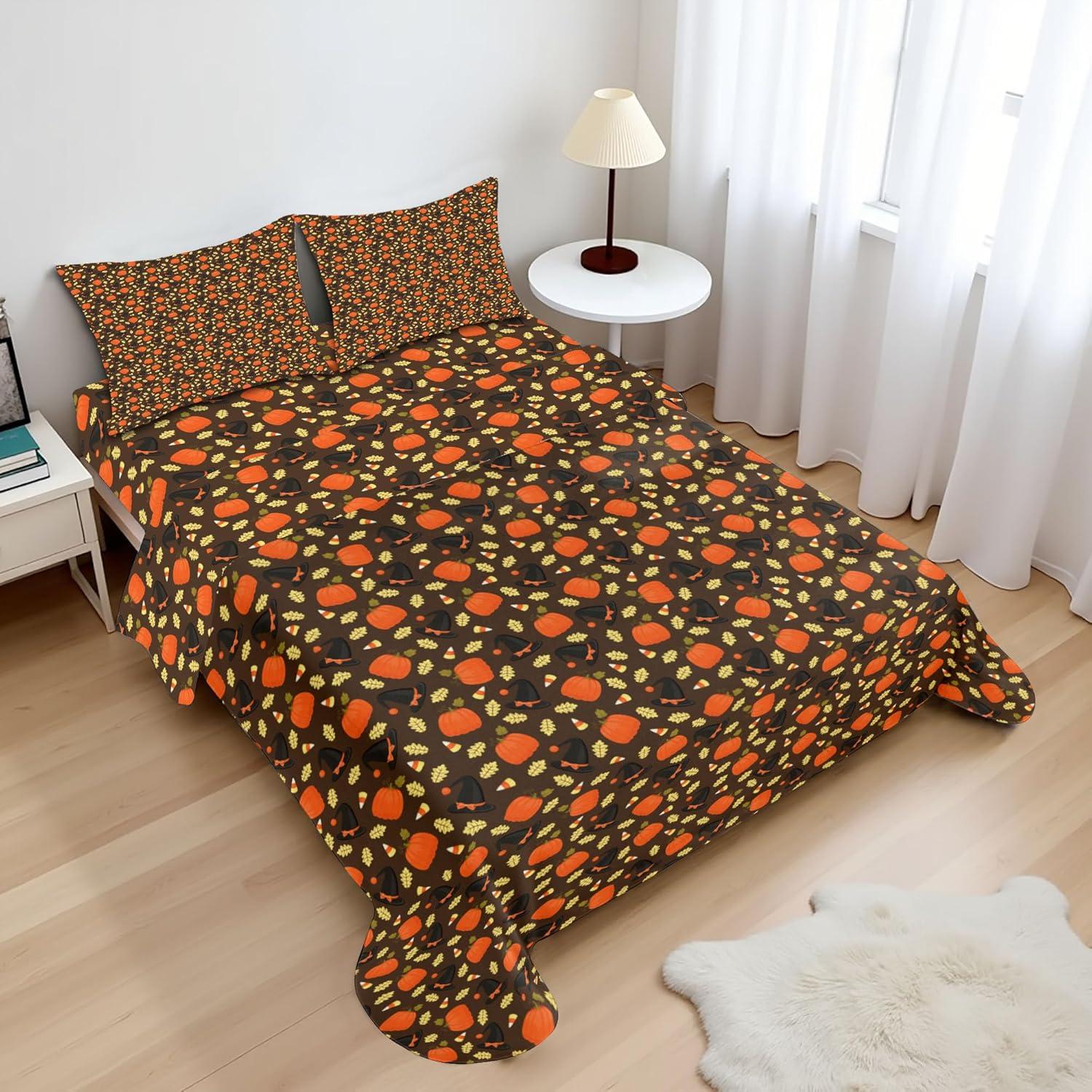 imageAmbesonne Horror Flat Sheet Splashes of Blood Grunge Style Bloodstain Horror Scary Zombie Halloween Themed Print Soft Comfortable Top Sheet Decorative Bedding 1 Piece Queen Size White RedTaupe and Burnt Sienna
