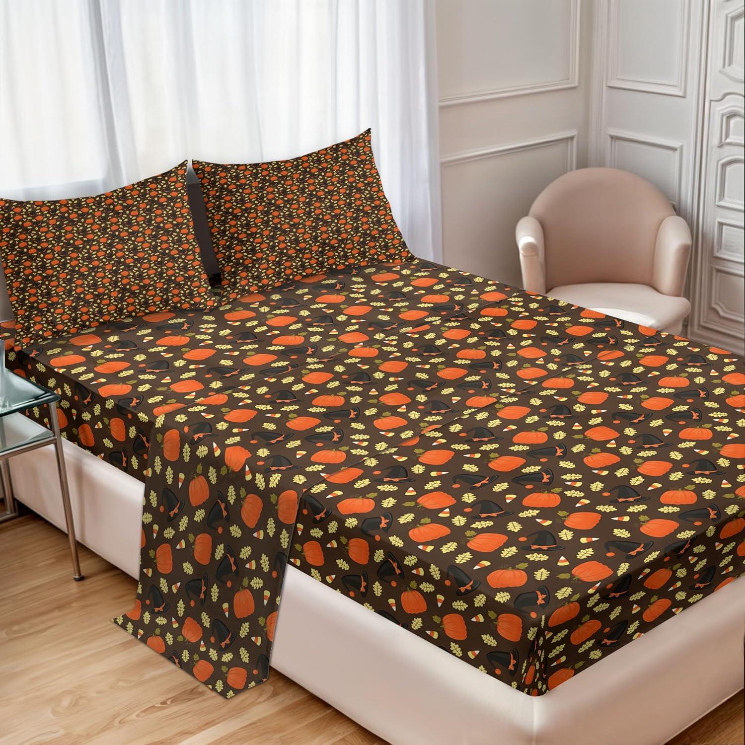 imageAmbesonne Horror Flat Sheet Splashes of Blood Grunge Style Bloodstain Horror Scary Zombie Halloween Themed Print Soft Comfortable Top Sheet Decorative Bedding 1 Piece Queen Size White RedTaupe and Burnt Sienna