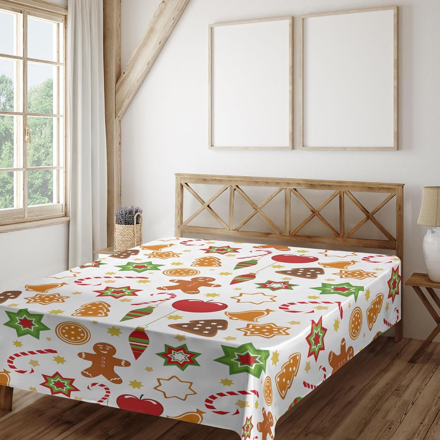 imageAmbesonne Horror Flat Sheet Splashes of Blood Grunge Style Bloodstain Horror Scary Zombie Halloween Themed Print Soft Comfortable Top Sheet Decorative Bedding 1 Piece Queen Size White RedRed Cinnamon