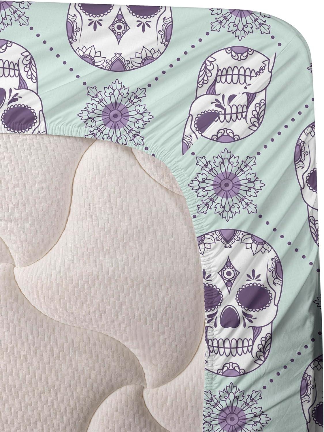 imageAmbesonne Horror Flat Sheet Splashes of Blood Grunge Style Bloodstain Horror Scary Zombie Halloween Themed Print Soft Comfortable Top Sheet Decorative Bedding 1 Piece Queen Size White RedPurple Blue