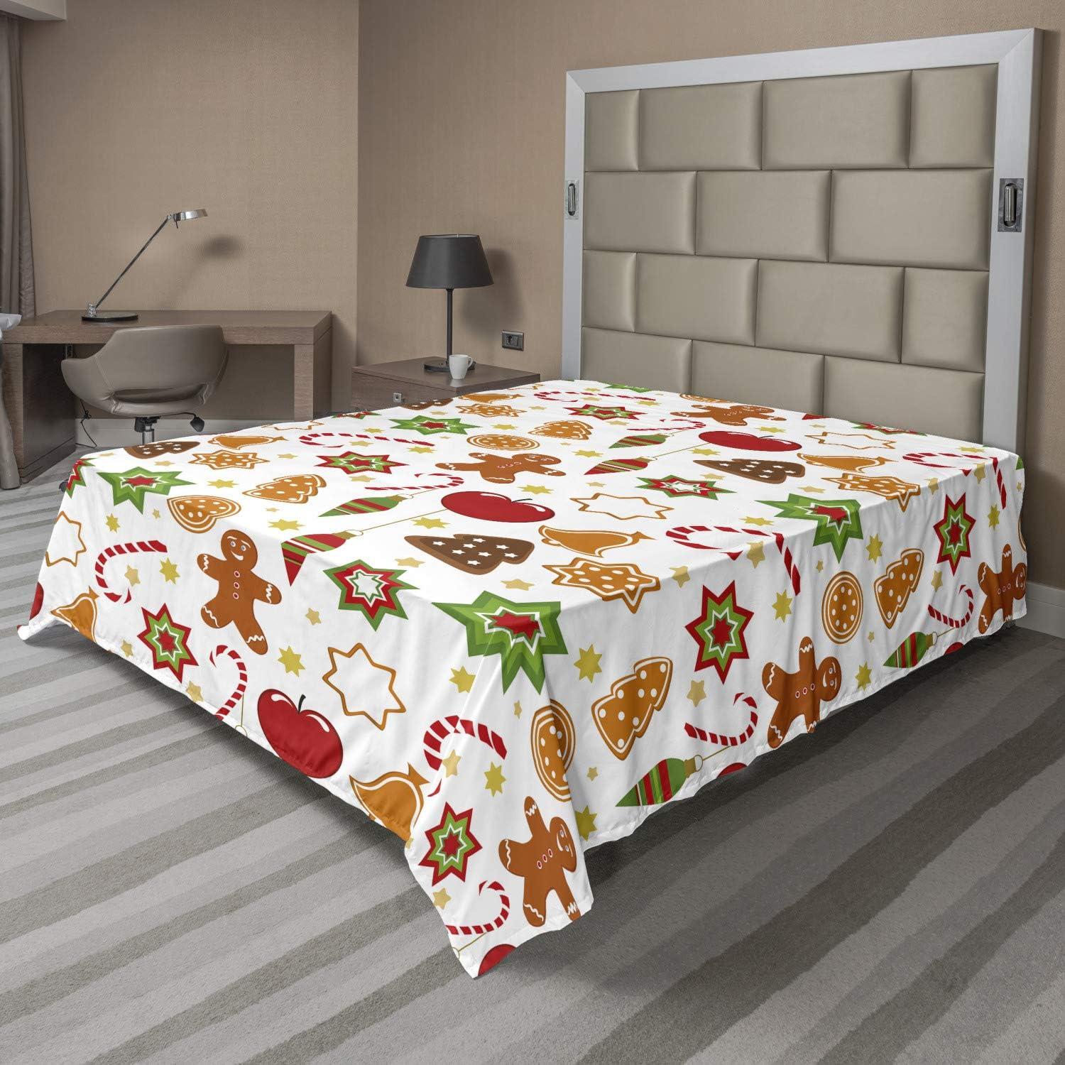 imageAmbesonne Horror Flat Sheet Splashes of Blood Grunge Style Bloodstain Horror Scary Zombie Halloween Themed Print Soft Comfortable Top Sheet Decorative Bedding 1 Piece Queen Size White RedRed Cinnamon