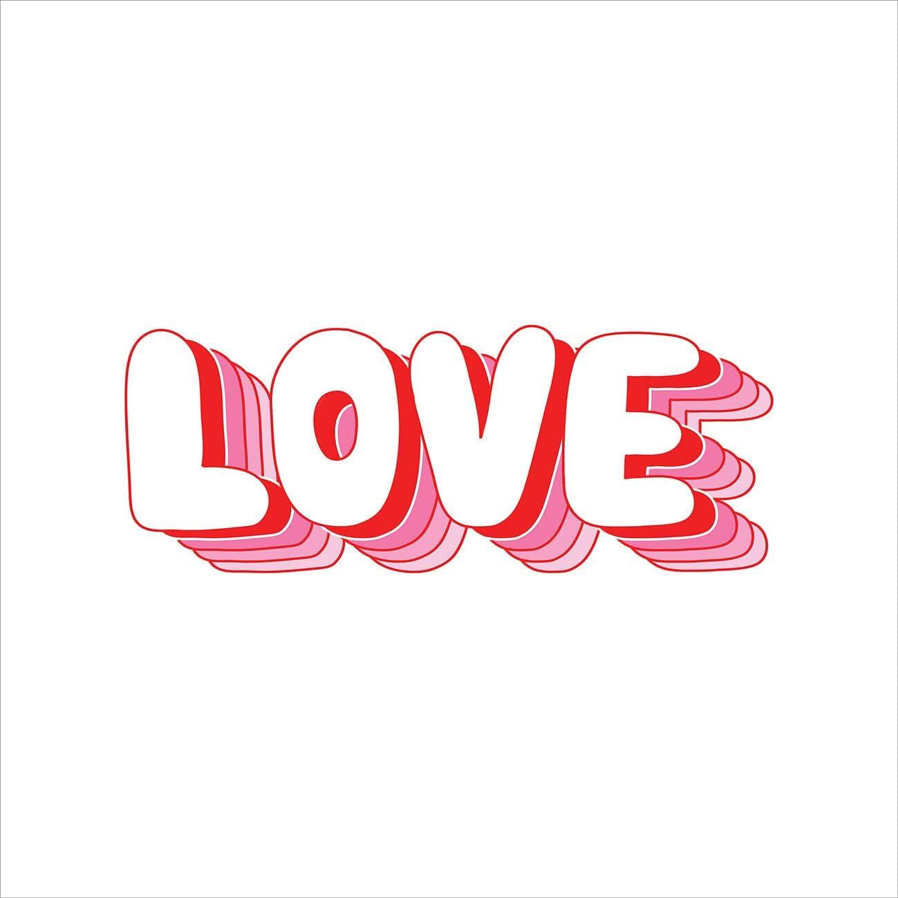 imageAmbesonne Love Duvet Cover Set Rounded Style Words with Hippie Retro Effect Romance Valentines Day 70s 80s Decorative 3 Piece Bedding Set with 2 Pillow Shams Queen Size Vermilion Pink WhiteVermilion Pink White