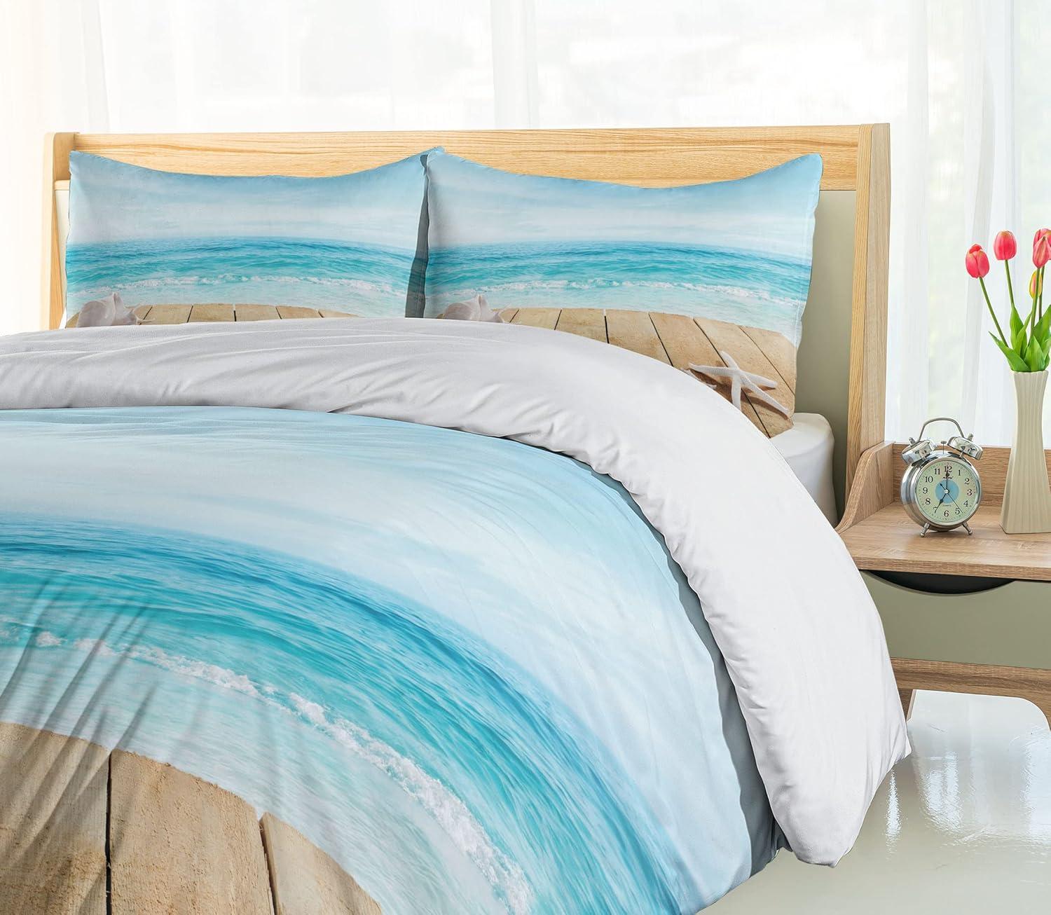 imageAmbesonne Love Duvet Cover Sets Cartoon Birds is Sitting on a Branch Bee Smiling Loving Valentine Bedding Set with 2 Duvet Covers amp 4 Pillowcases 2 Pack Queen Size Pale Pink Beige TaupePale Brown Beige