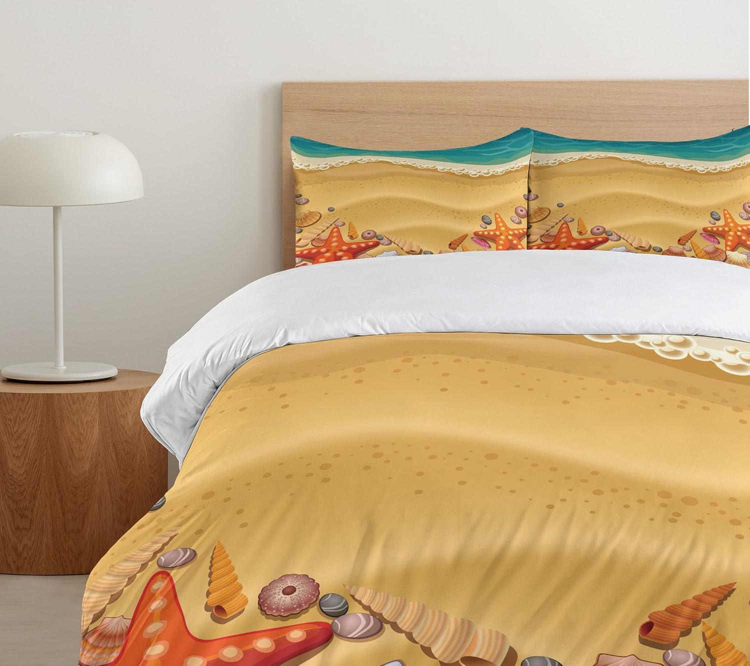imageAmbesonne Love Duvet Cover Sets Cartoon Birds is Sitting on a Branch Bee Smiling Loving Valentine Bedding Set with 2 Duvet Covers amp 4 Pillowcases 2 Pack Queen Size Pale Pink Beige TaupeSand Brown Orange Teal