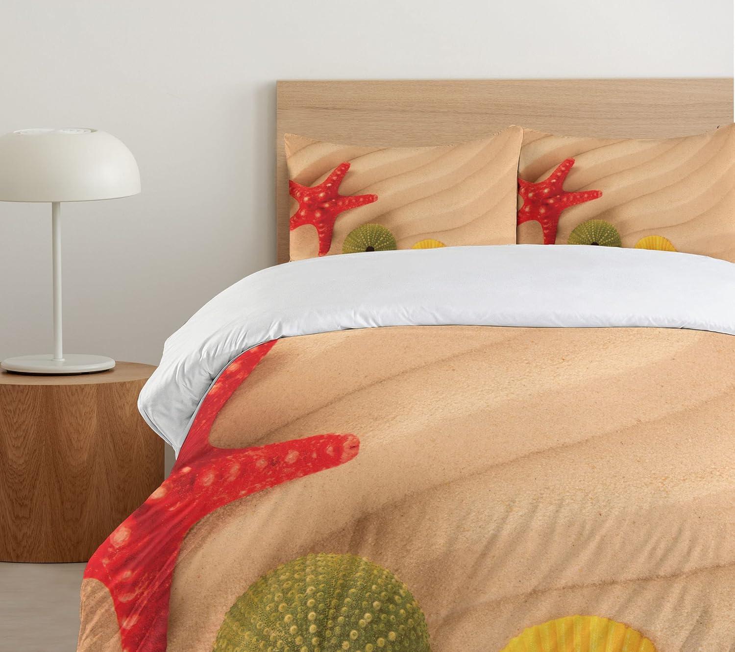 imageAmbesonne Love Duvet Cover Sets Cartoon Birds is Sitting on a Branch Bee Smiling Loving Valentine Bedding Set with 2 Duvet Covers amp 4 Pillowcases 2 Pack Queen Size Pale Pink Beige TaupeSand Brown Yellow