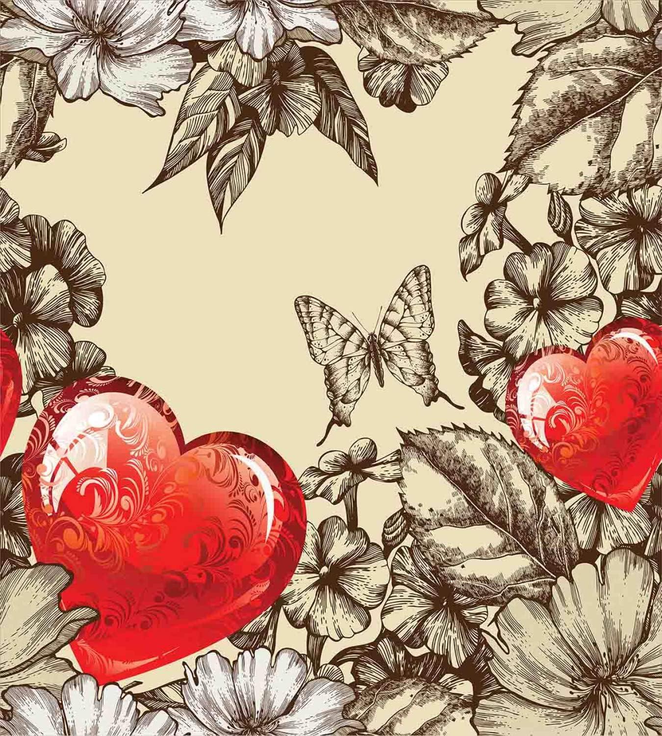 imageAmbesonne Love Duvet Cover Sets Cartoon Birds is Sitting on a Branch Bee Smiling Loving Valentine Bedding Set with 2 Duvet Covers amp 4 Pillowcases 2 Pack Queen Size Pale Pink Beige TaupeBeige Brown Red