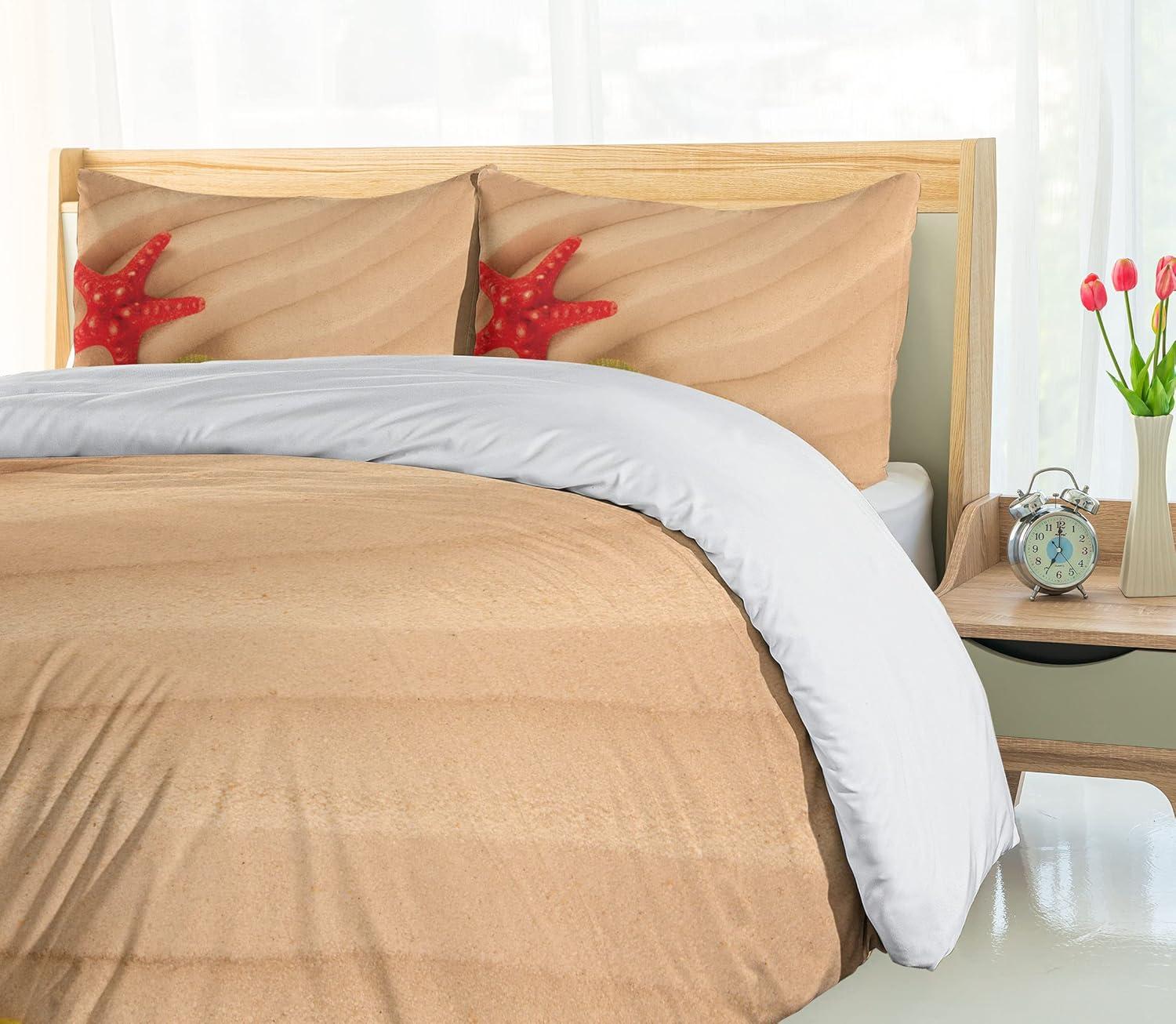 imageAmbesonne Love Duvet Cover Sets Cartoon Birds is Sitting on a Branch Bee Smiling Loving Valentine Bedding Set with 2 Duvet Covers amp 4 Pillowcases 2 Pack Queen Size Pale Pink Beige TaupeSand Brown Yellow