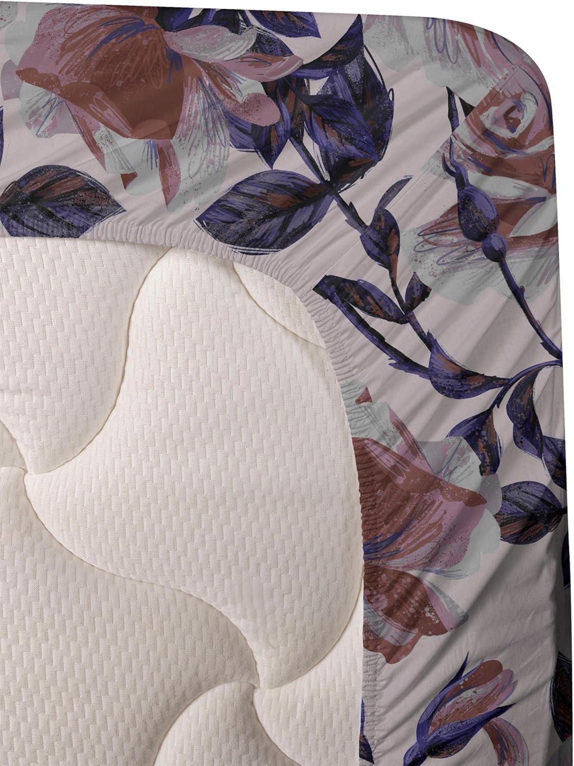 imageAmbesonne Pink Roses Sheet Set Romantic Spring Garden Blooming Flowers Nature Art Valentine Blossom Fitted and Flat Sheet with Pillowcases Bedding Accent 4 Piece Set Full Magenta Blush KhakiBlush Quartz and Dried Rose