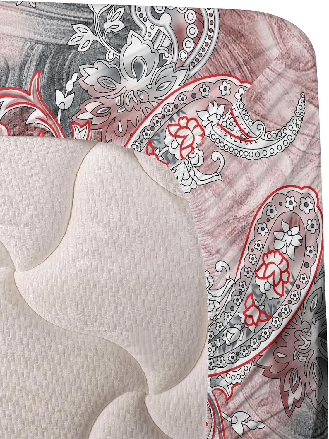 imageAmbesonne Pink Roses Sheet Set Romantic Spring Garden Blooming Flowers Nature Art Valentine Blossom Fitted and Flat Sheet with Pillowcases Bedding Accent 4 Piece Set Full Magenta Blush KhakiDried Rose and Dimgray