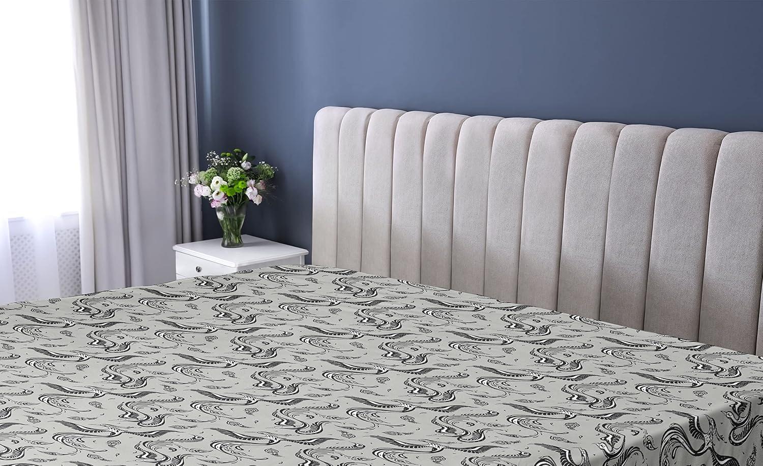 imageAmbesonne Romantic Fitted Sheet Valentines Day Kiss Love Me and You Lettering with Blooming Flowers Decorative Soft Fabric Bedding AllRound Elastic Pocket Full Size Pastel Pink Grey EggshellGrey Black and White