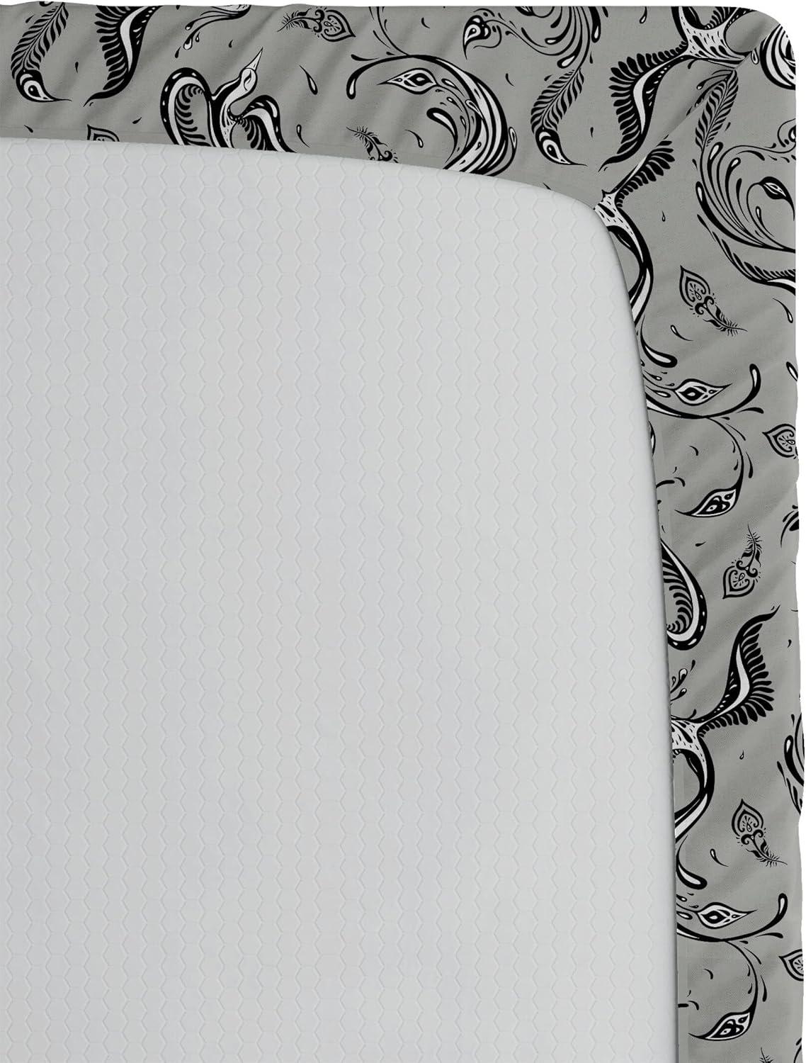 imageAmbesonne Romantic Fitted Sheet Valentines Day Kiss Love Me and You Lettering with Blooming Flowers Decorative Soft Fabric Bedding AllRound Elastic Pocket Full Size Pastel Pink Grey EggshellGrey Black and White