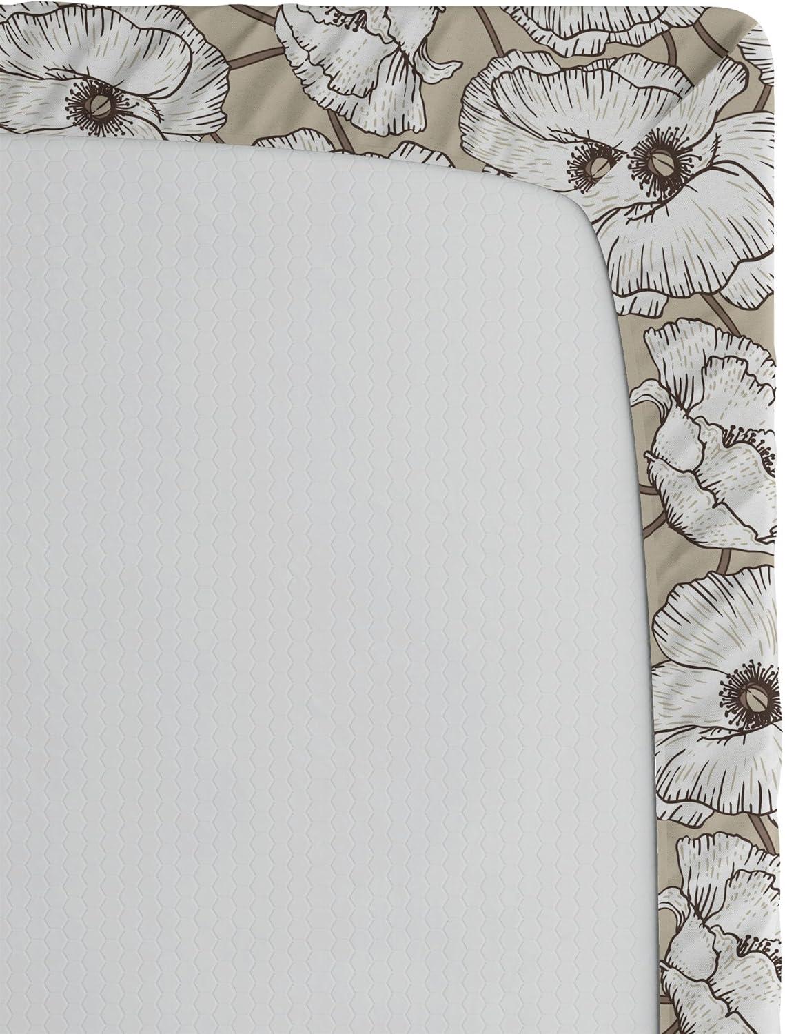 imageAmbesonne Romantic Fitted Sheet Valentines Day Kiss Love Me and You Lettering with Blooming Flowers Decorative Soft Fabric Bedding AllRound Elastic Pocket Full Size Pastel Pink Grey EggshellDark Eggshell Brown White