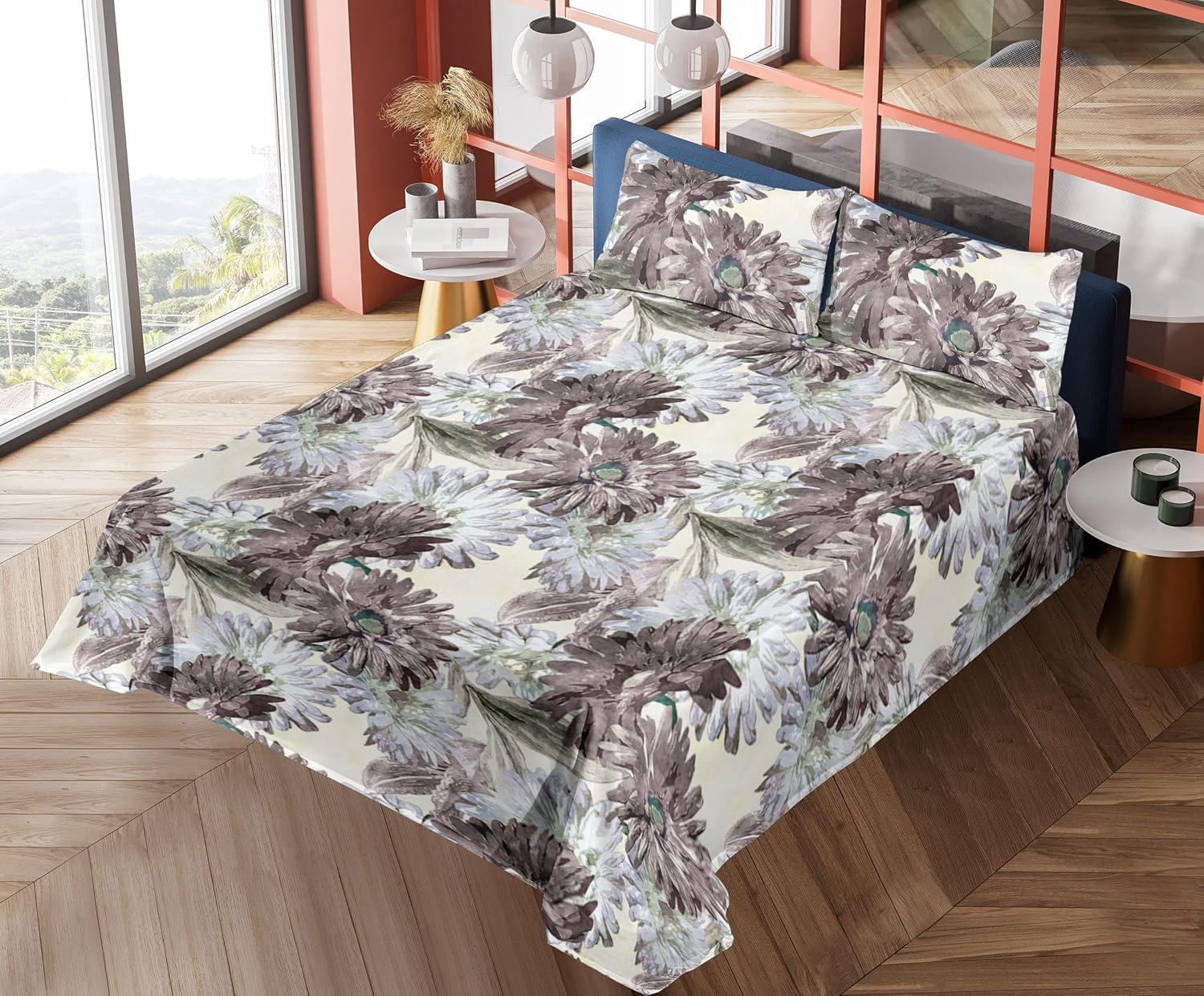 imageAmbesonne Rose Sheet Set Romantic Blurry Style Effect of English Garden Petals Valentines Themed Fitted and Flat Sheet with Pillowcases Bedding Accent 4 Piece Set Full Dark Pink Emerald DustTaupe Lilac Ivory