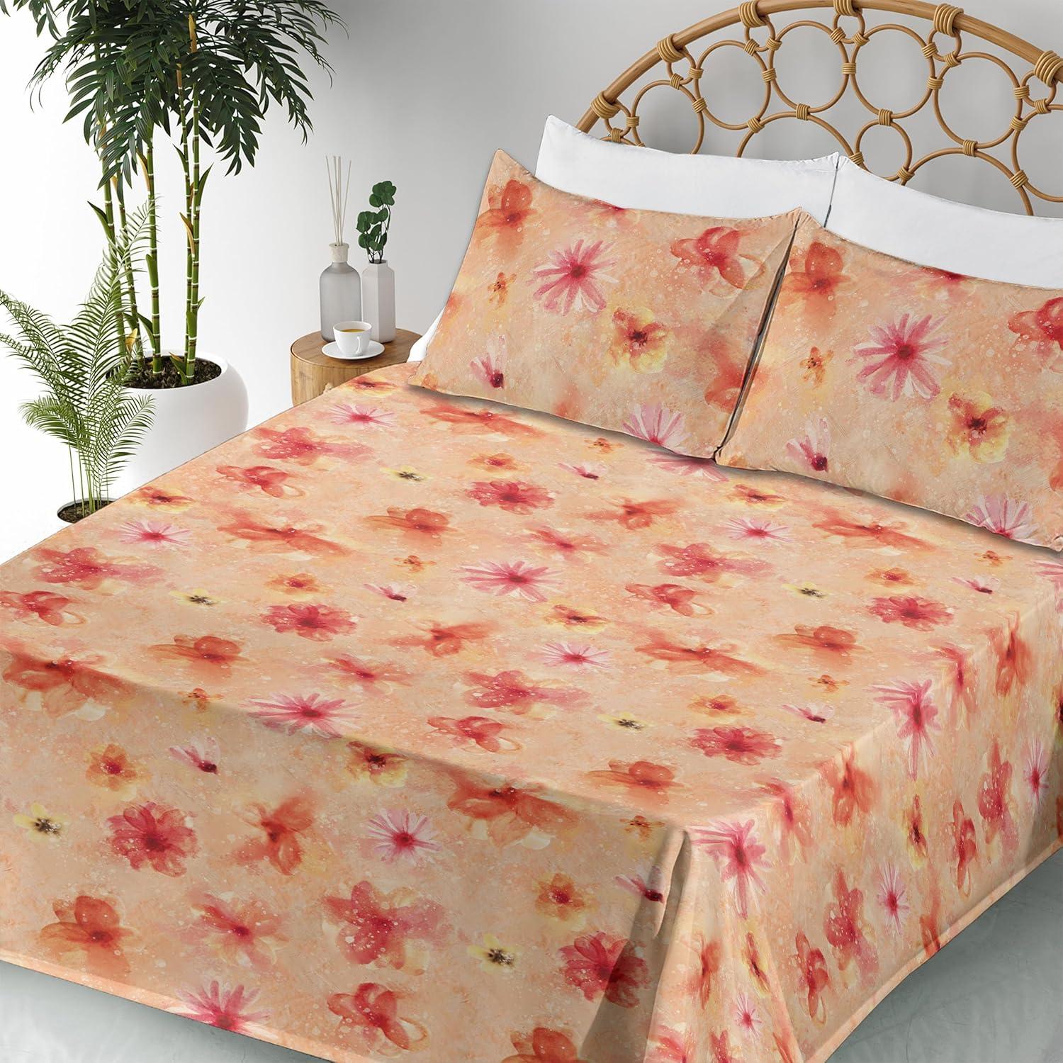 imageAmbesonne Vintage Sheet Set Valentines Day Theme Art with Monochrome Roses Retro Style Ornament Fitted and Flat Sheet with Pillowcases Bedding Accent 4 Piece Set Full Charcoal Grey and WhiteDark Coral Pale Peach