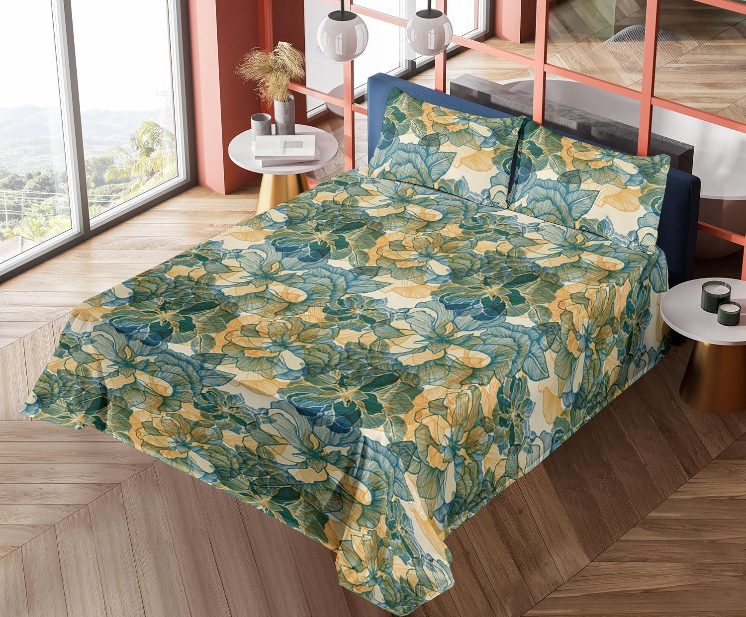 imageAmbesonne Vintage Sheet Set Valentines Day Theme Art with Monochrome Roses Retro Style Ornament Fitted and Flat Sheet with Pillowcases Bedding Accent 4 Piece Set Full Charcoal Grey and WhitePale Orange Fern Green