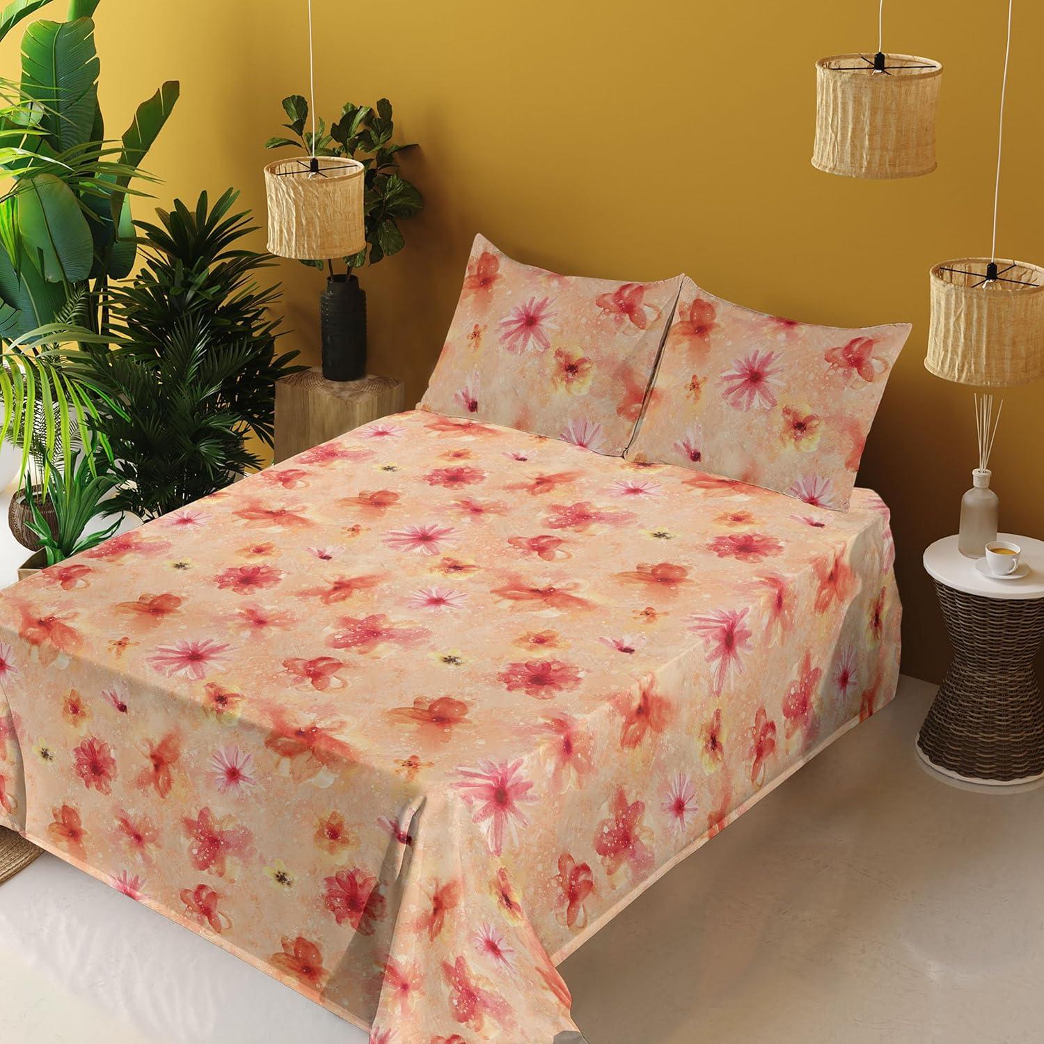 imageAmbesonne Vintage Sheet Set Valentines Day Theme Art with Monochrome Roses Retro Style Ornament Fitted and Flat Sheet with Pillowcases Bedding Accent 4 Piece Set Full Charcoal Grey and WhiteDark Coral Pale Peach