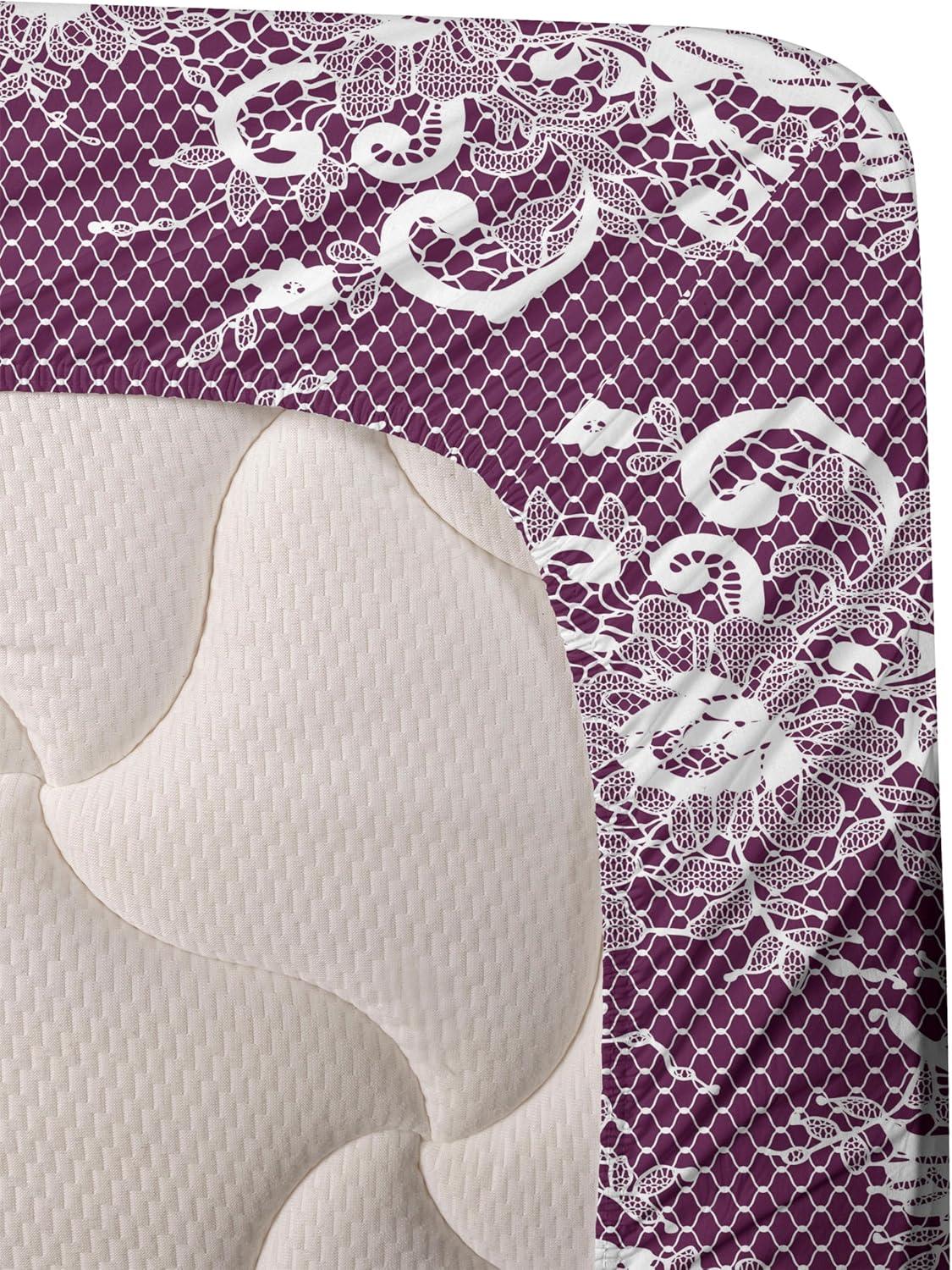 imageAmbesonne Vintage Sheet Set Valentines Day Theme Art with Monochrome Roses Retro Style Ornament Fitted and Flat Sheet with Pillowcases Bedding Accent 4 Piece Set Full Charcoal Grey and WhiteDark Magenta White